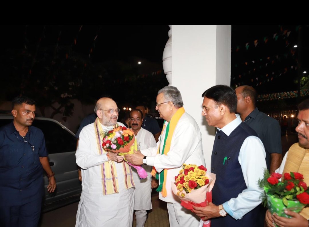 IMG 20230902 000736 केंद्रीय गृहमंत्री अमित शाह पहुँचे रायपुर, देर रात करेंगे भाजपा नेताओं से चर्चा
