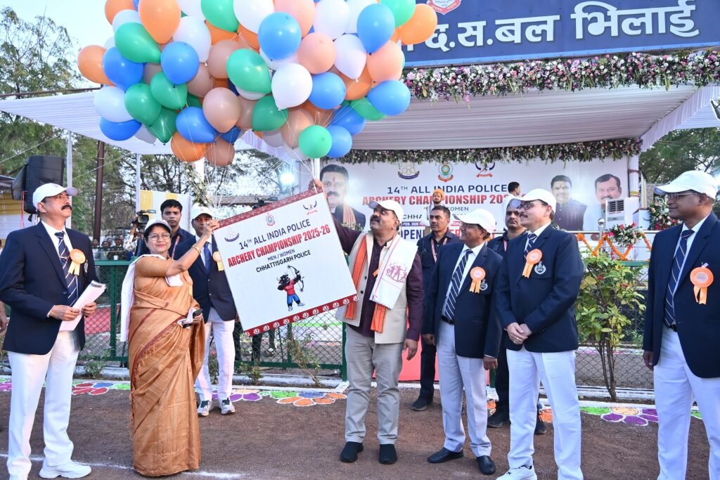 1006899825 चौदहवीं अखिल भारतीय पुलिस तीरंदाजी प्रतियोगिता का उपमुख्यमंत्री विजय शर्मा ने किया शुभारंभ