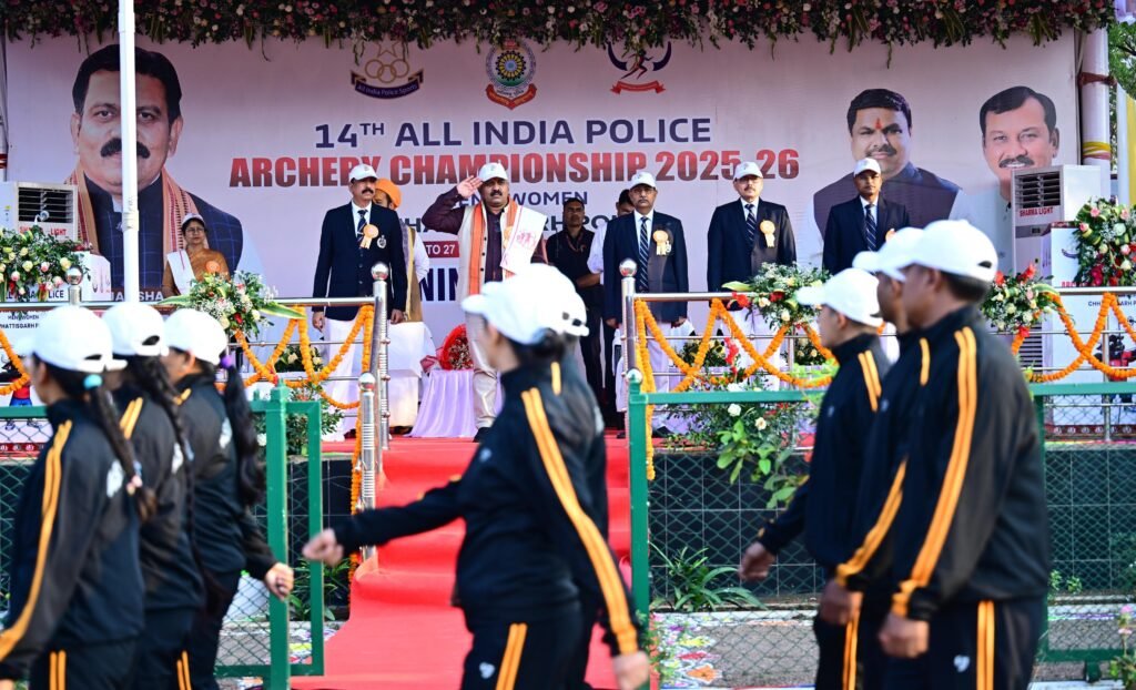 1006899834 चौदहवीं अखिल भारतीय पुलिस तीरंदाजी प्रतियोगिता का उपमुख्यमंत्री विजय शर्मा ने किया शुभारंभ