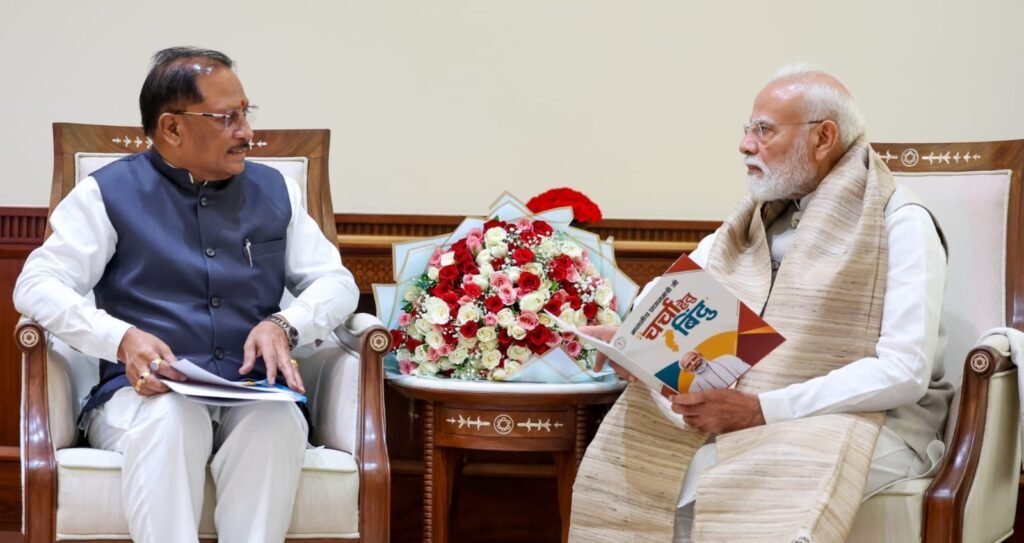 7f451b66 76eb 4fab be28 9a298ad21be0 प्रधानमंत्री नरेंद्र मोदी से मुख्यमंत्री विष्णु देव साय ने की भेंट, छत्तीसगढ़ के विकास और ‘बस्तर विजन’ पर हुई विस्तृत चर्चा